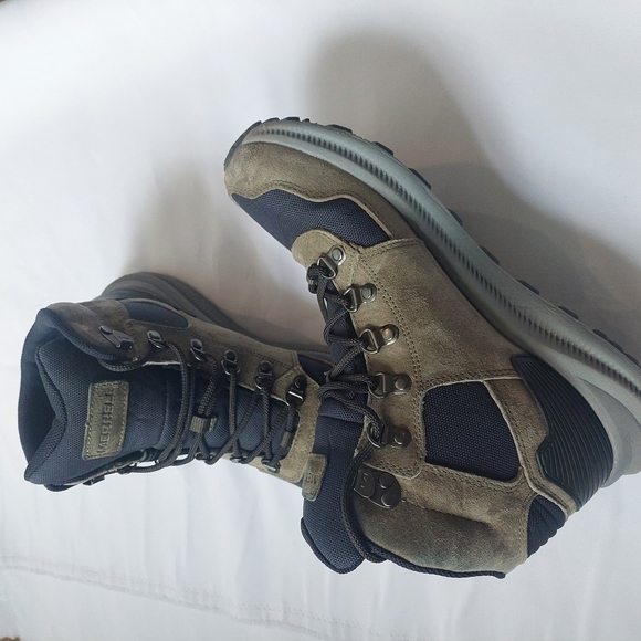 Merrell Navy Blue And Green Beige Men Hiking Boots Size 8 - Picture 5 of 8